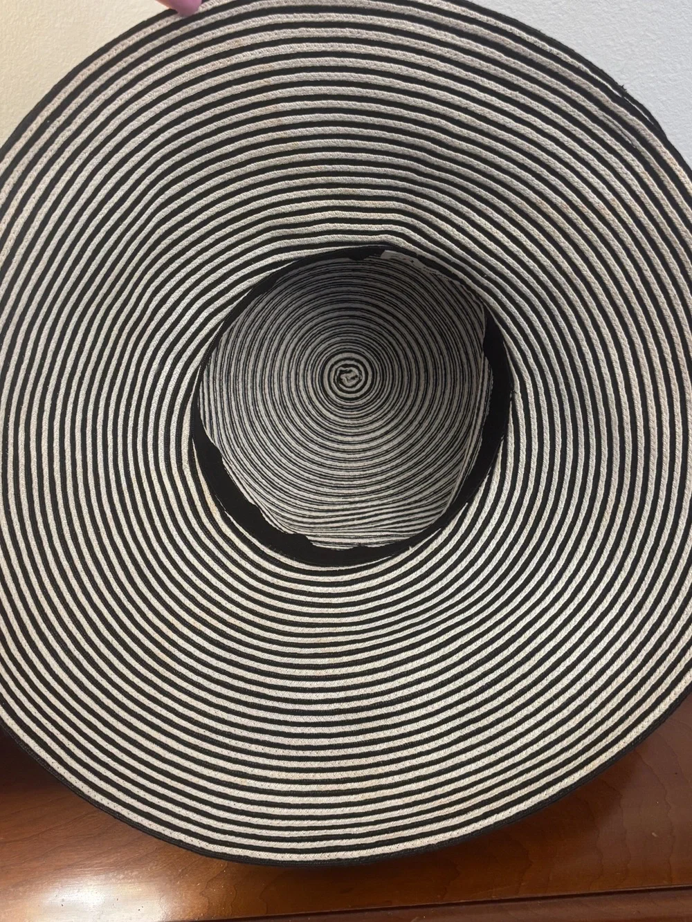 Eric Javits Black White Striped Wide Brim Squishee Sun Hat One Size Packable - Picture 10 of 16
